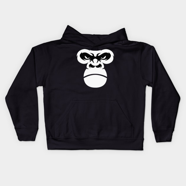 Gorilla Face Kids Hoodie by akkadesigns